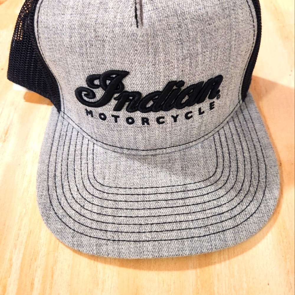 Indian Motorcycle Gray and Black Cap